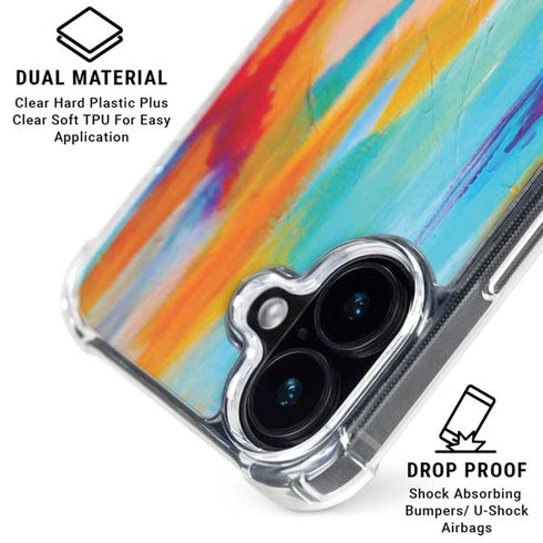 Multicolor Brush Stroke by Etta Vee iPhone 16 Clear Case