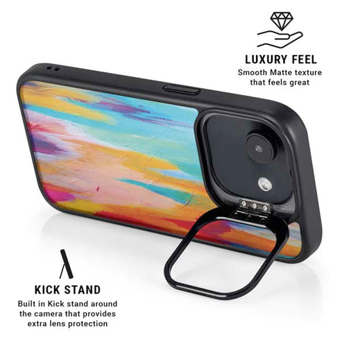 Multicolor Brush Stroke by Etta Vee iPhone 16e Kickstand Case