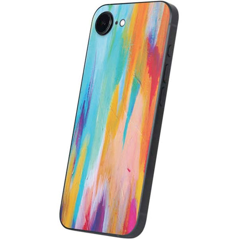 Multicolor Brush Stroke by Etta Vee iPhone 16e Skin