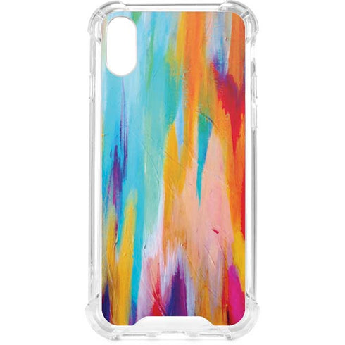 Multicolor Brush Stroke by Etta Vee iPhone XS Clear Case