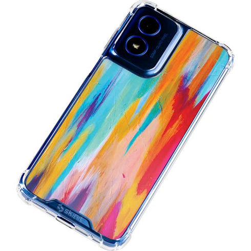 Multicolor Brush Stroke by Etta Vee Moto G 5G (2024) Clear Case