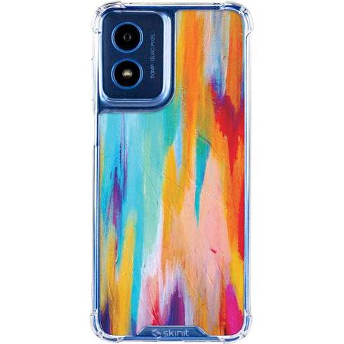 Multicolor Brush Stroke by Etta Vee Moto G Play 4G (2024) Clear Case