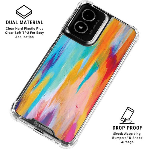 Multicolor Brush Stroke by Etta Vee Moto G Power 5G (2024) Clear Case