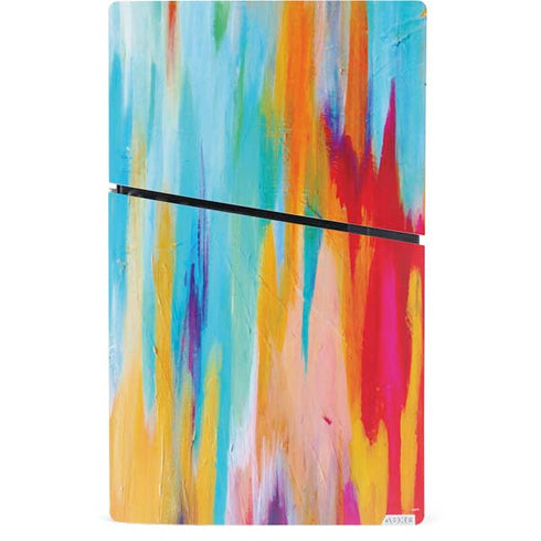 Multicolor Brush Stroke by Etta Vee PS5 Slim Digital Edition Console Skin