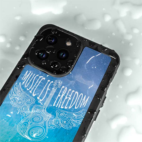 Music Is Freedom iPhone 15 Pro Waterproof Case