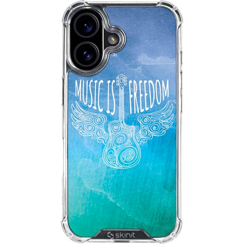 Music Is Freedom iPhone 16 Plus Clear Case