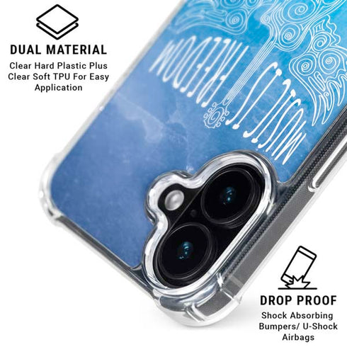Music Is Freedom iPhone 16 Plus Clear Case