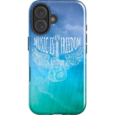 Music Is Freedom iPhone 16 Plus Impact Case