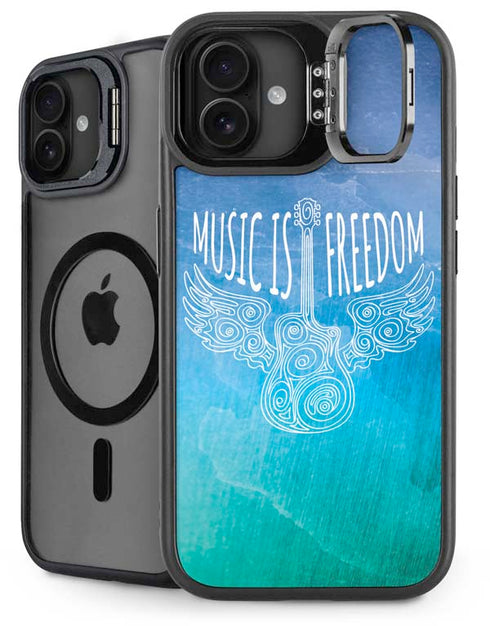 Music Is Freedom iPhone 16 Plus Kickstand Case