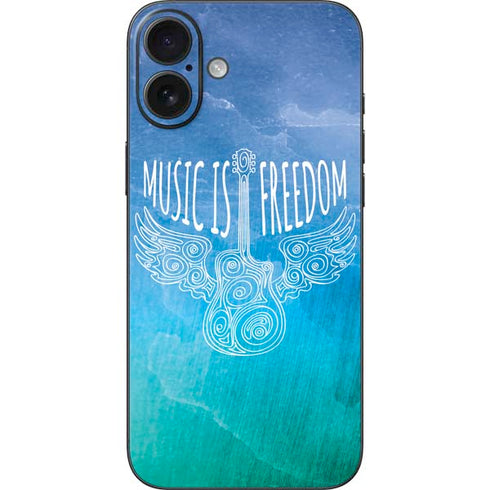 Music Is Freedom iPhone 16 Plus Skin