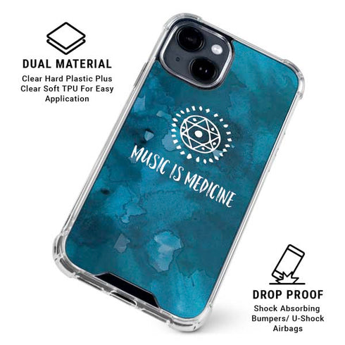 Music is Medicine iPhone 15 Clear Case