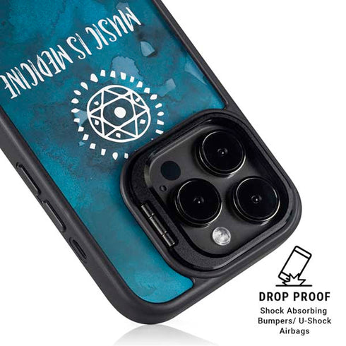 Music is Medicine iPhone 15 Pro Max Kickstand Case