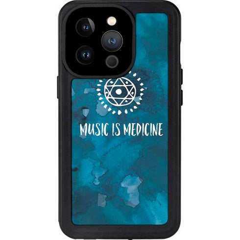 Music is Medicine iPhone 15 Pro Waterproof Case