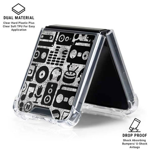 Music Pattern Galaxy Z Flip6 Clear Case