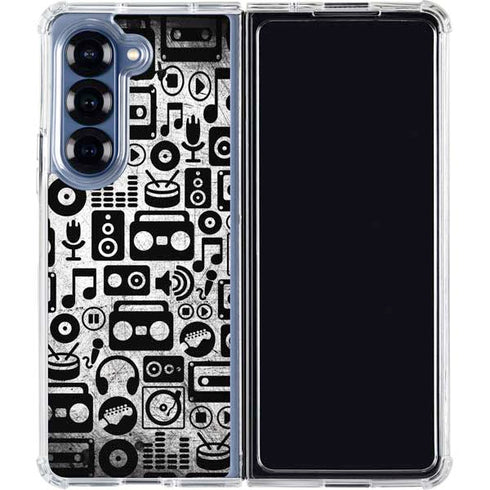 Music Pattern Galaxy Z Fold6 Clear Case