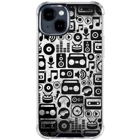 Music Pattern iPhone 15 Clear Case