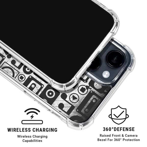 Music Pattern iPhone 15 Clear Case