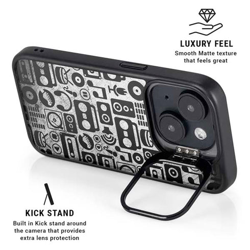 Music Pattern iPhone 15 Plus Kickstand Case