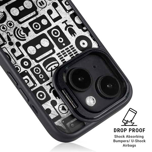 Music Pattern iPhone 15 Plus Kickstand Case