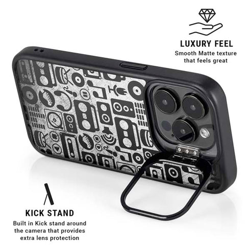 Music Pattern iPhone 16 Pro Kickstand Case