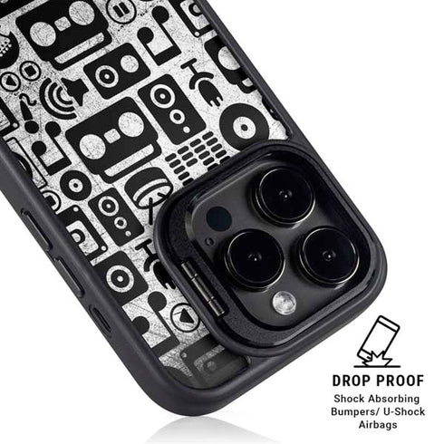 Music Pattern iPhone 16 Pro Kickstand Case