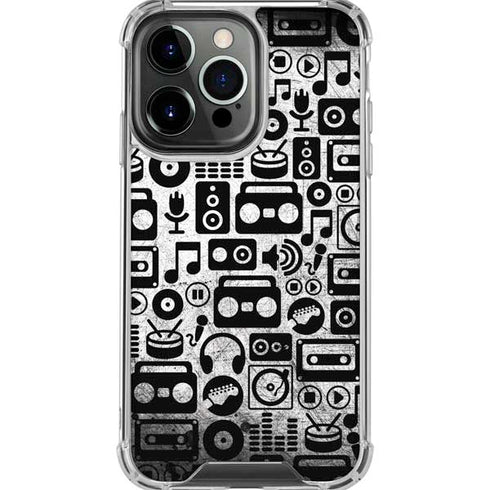 Music Pattern iPhone 16 Pro Max Clear Case
