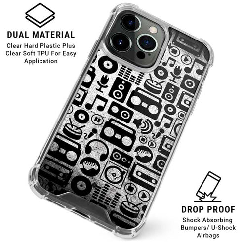 Music Pattern iPhone 16 Pro Max Clear Case