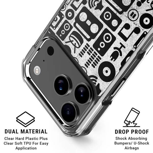 Music Pattern iPhone 18 Pro Clear Case