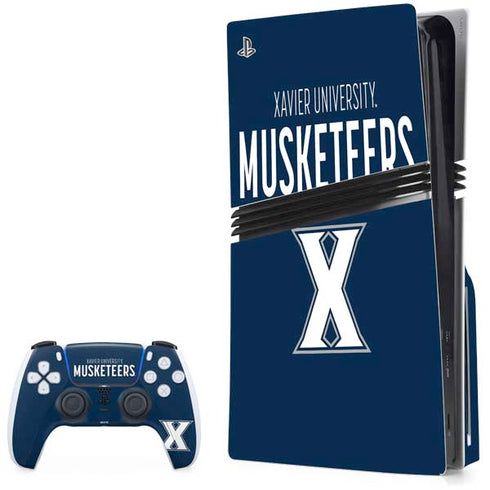 Xavier University Muskateers PS5 Pro Disk Bundle Skin