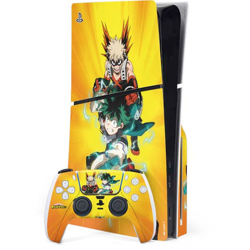 My Hero Academia Deku and Bakugo Season 5 PS5 Slim Disk Bundle Skin