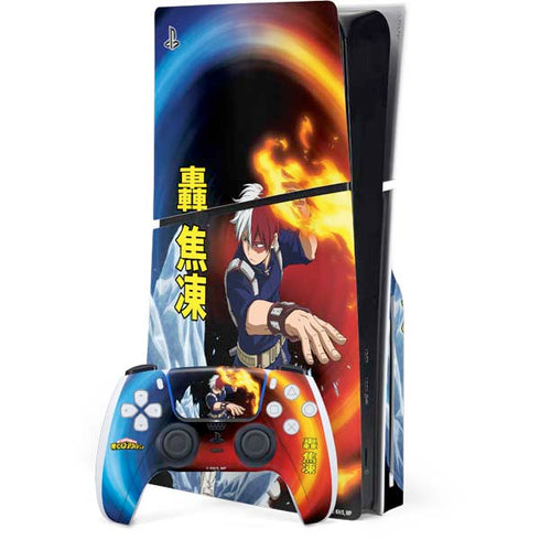 My Hero Academia Shoto Todoroki Season 4 PS5 Slim Disk Bundle Skin