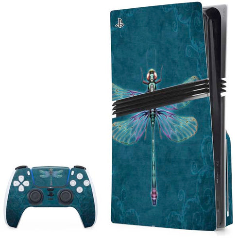 Mystical Dragonfly by Brigid Ashwood PS5 Pro Disk Bundle Skin