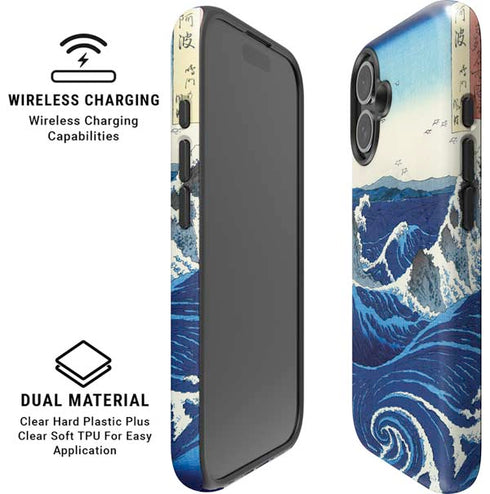 View of the Naruto whirlpools at Awa by Hiroshige iPhone 16 Plus Magsafe Impact Case