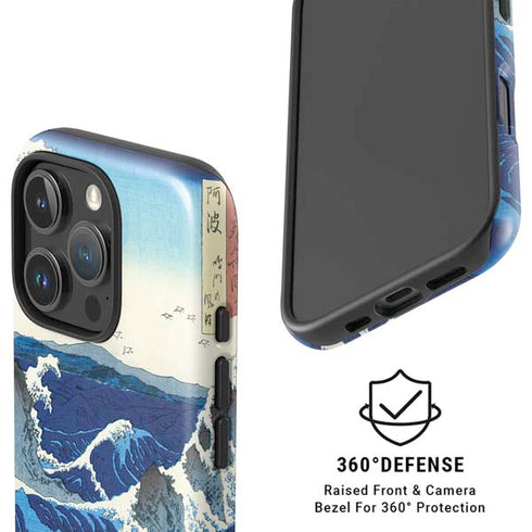 View of the Naruto whirlpools at Awa by Hiroshige iPhone 16 Pro Magsafe Impact Case