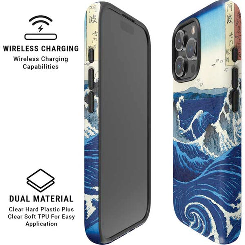 View of the Naruto whirlpools at Awa by Hiroshige iPhone 16 Pro Max Magsafe Impact Case