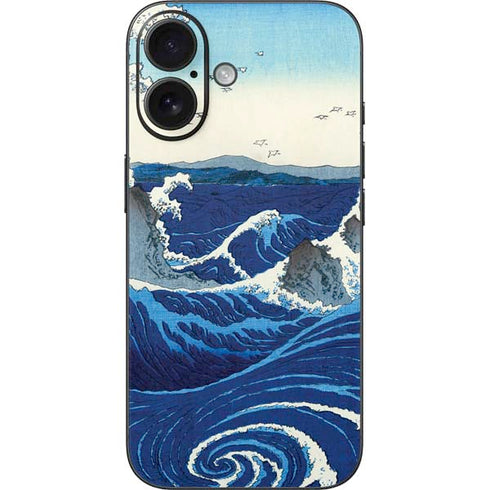 View of the Naruto whirlpools at Awa by Hiroshige iPhone 16 Skin