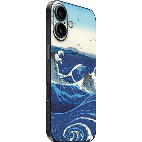 View of the Naruto whirlpools at Awa by Hiroshige iPhone 16 Skin
