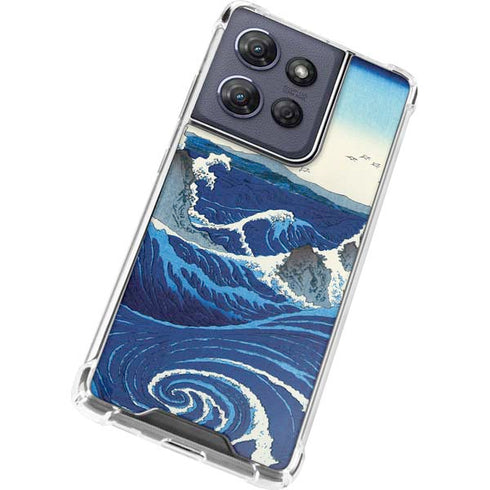 View of the Naruto whirlpools at Awa by Hiroshige Moto G 5G (2025) Clear Case
