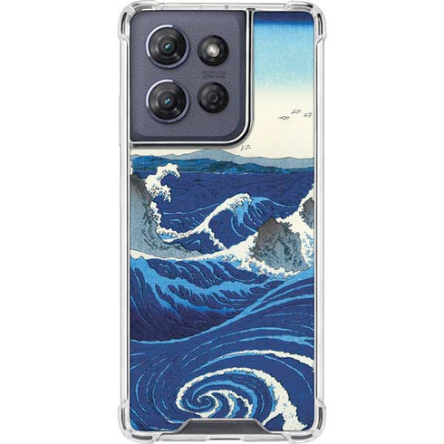 View of the Naruto whirlpools at Awa by Hiroshige Moto G Play 5G (2025) Clear Case