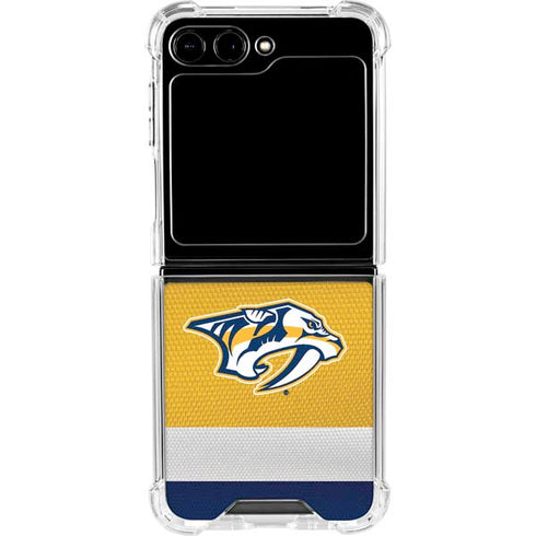 NHL Nashville Predators Alternate Jersey Galaxy Z Flip6 Clear Case