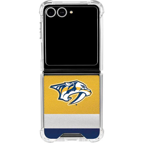NHL Nashville Predators Alternate Jersey Galaxy Z Flip7 Clear Case