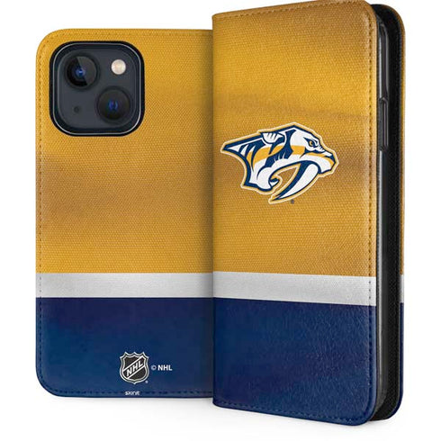 NHL Nashville Predators Alternate Jersey iPhone 14 Folio Case