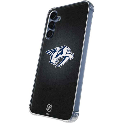 NHL Nashville Predators Black Background Galaxy A55 5G Clear Case