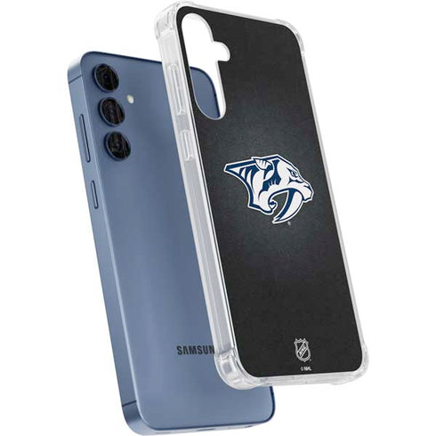 NHL Nashville Predators Black Background Galaxy A55 5G Clear Case