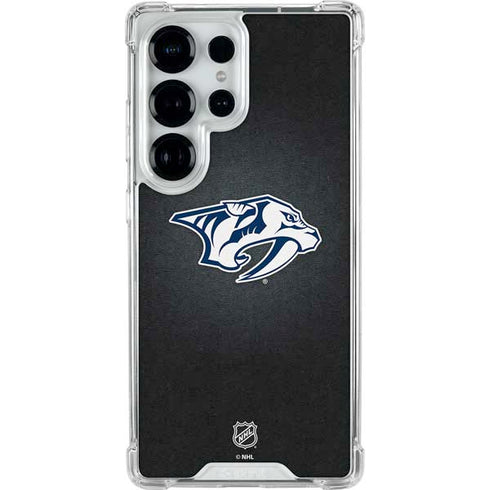 NHL Nashville Predators Black Background Galaxy S25 Ultra Clear Case