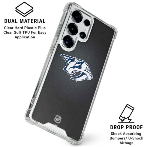 NHL Nashville Predators Black Background Galaxy S25 Ultra Clear Case