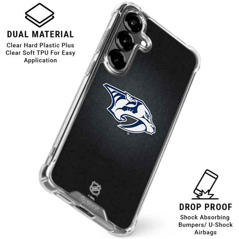 NHL Nashville Predators Black Background Galaxy S26 Plus Clear Case