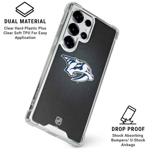 NHL Nashville Predators Black Background Galaxy S26 Ultra Clear Case