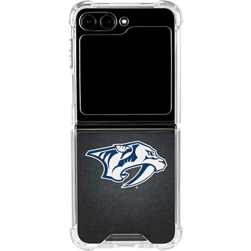 NHL Nashville Predators Black Background Galaxy Z Flip6 Clear Case