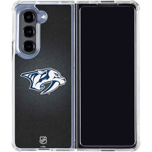 NHL Nashville Predators Black Background Galaxy Z Fold5 5G Clear Case